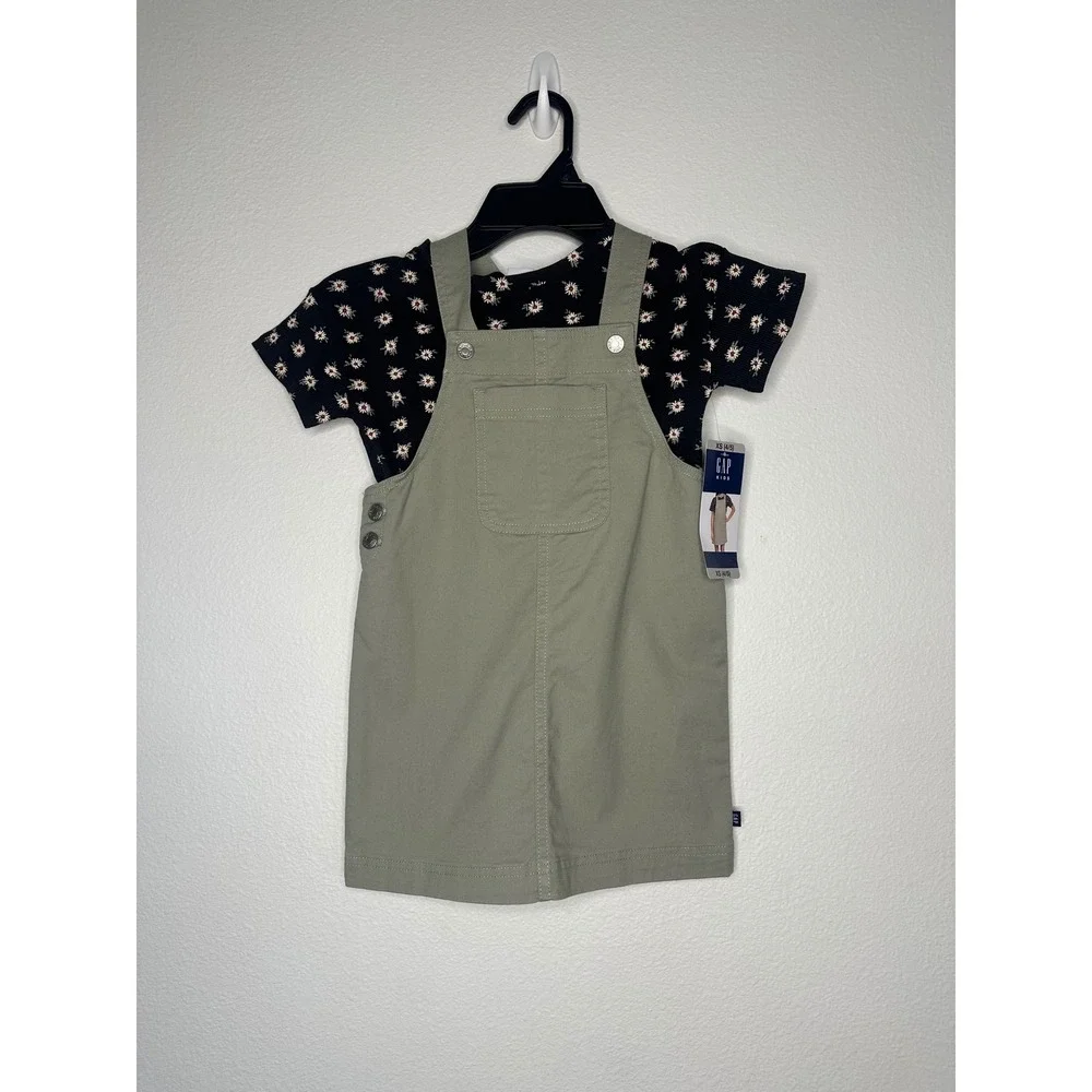 GAP Kids Girls Outfit Set Dress & Shirt, Black Floral, Size XS‎ (4/5)